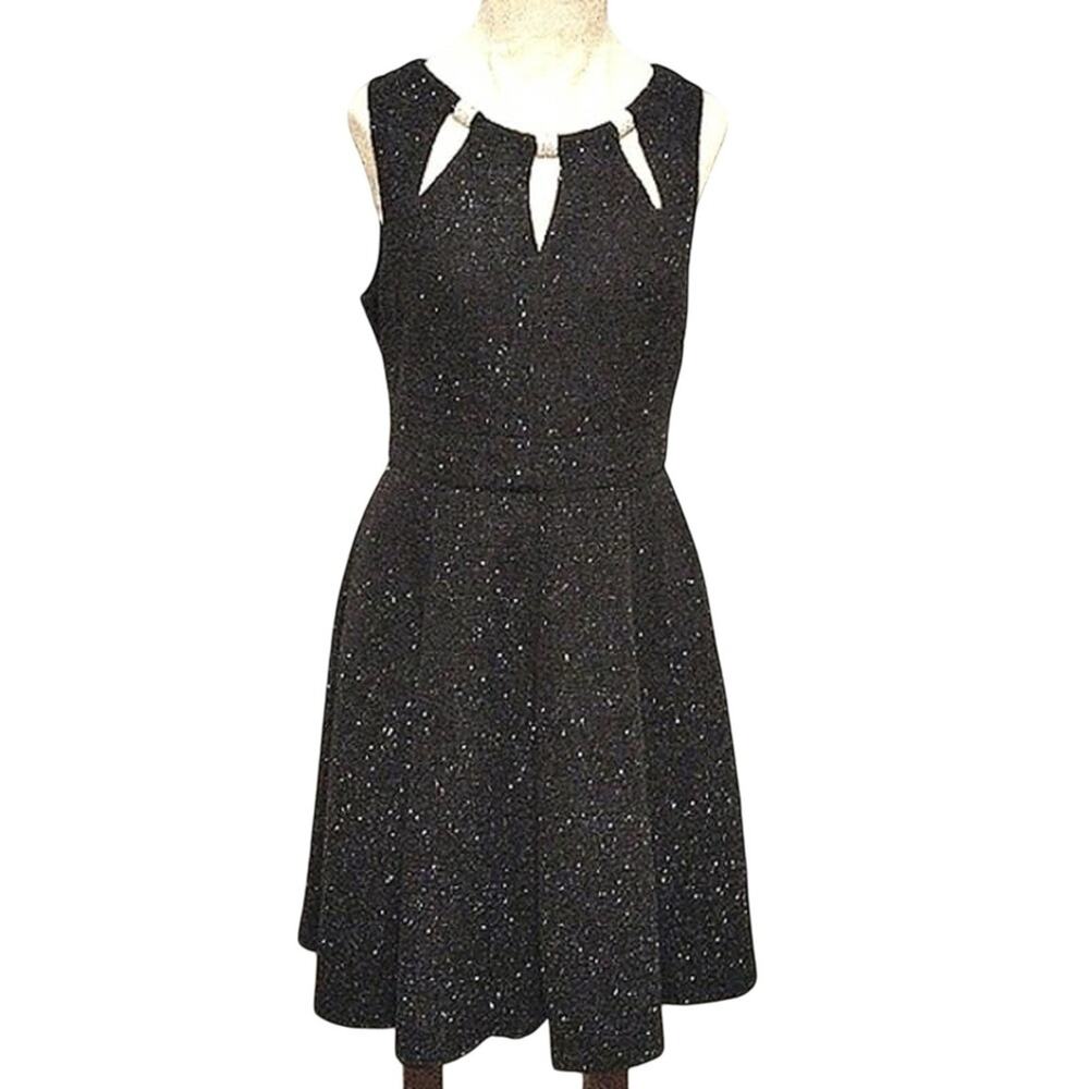 Eliza J Designer Cocktail Dress Sparkle Sz 10 Diamonds Beaded Embellished Formal